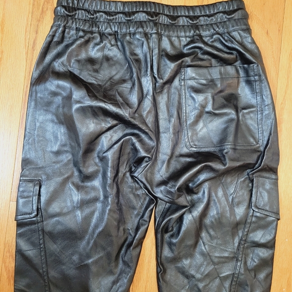 Zara Vegan Leather Draw String Joggers - Picture 5 of 7